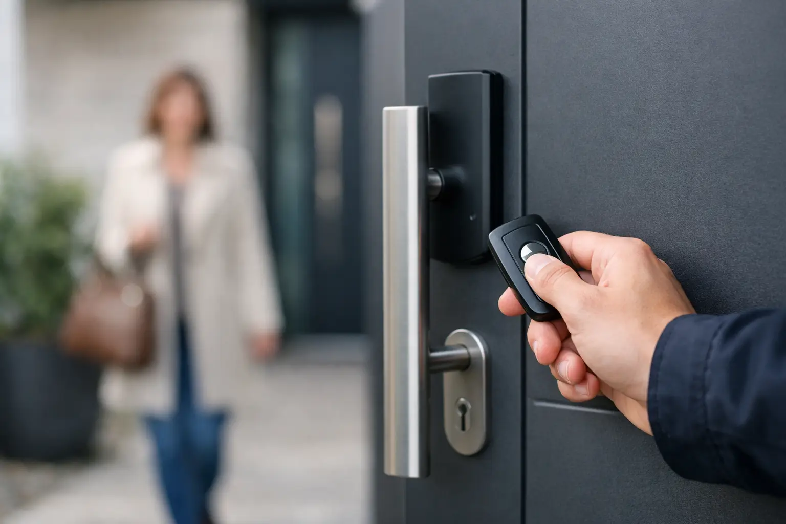 Keyless Go Haustür mit Fingerprint Keyless Go Haustür mit Fingerprint und Code-Zugang